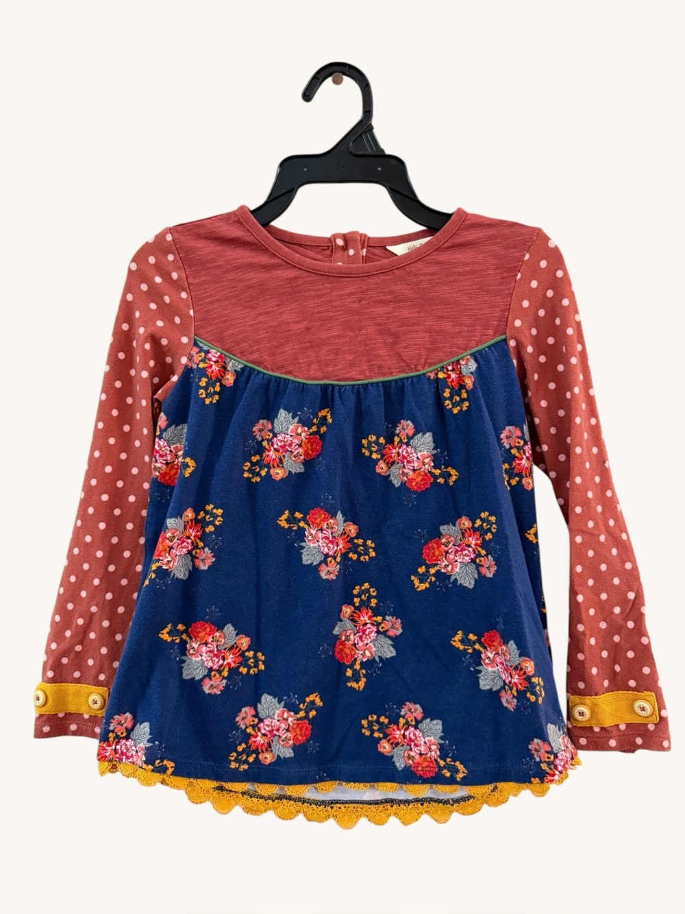 Matilda Jane boho rust blue floral swing top